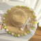 Stylish Womens Daisy Wide Brim Sun Hat Breathable Straw Beach Hat For Summer Sun Protection 4