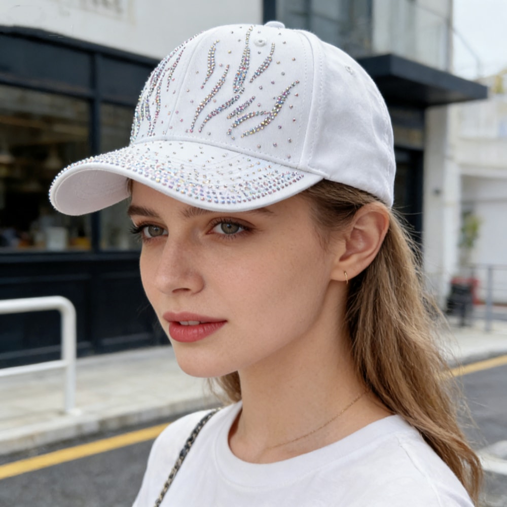 Luxury Rhinestone Baseball Cap Breathable Bling Sun Hat With Adjustable Fit For Fashion Everyday W 2