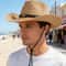 Premium Unisex Straw Cowboy Hat With Wide Brim UV Protection Stylish Western Beach Sun Hat 3