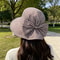 Retro Plaid Foldable Wide Brim Sun Hat With Bow Stylish UV Protection 0