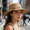 Vintage Woven Straw Sun Hat With Colorful Stone Chain Stylish Summer Beach Hat Vacation Sun Protec 1