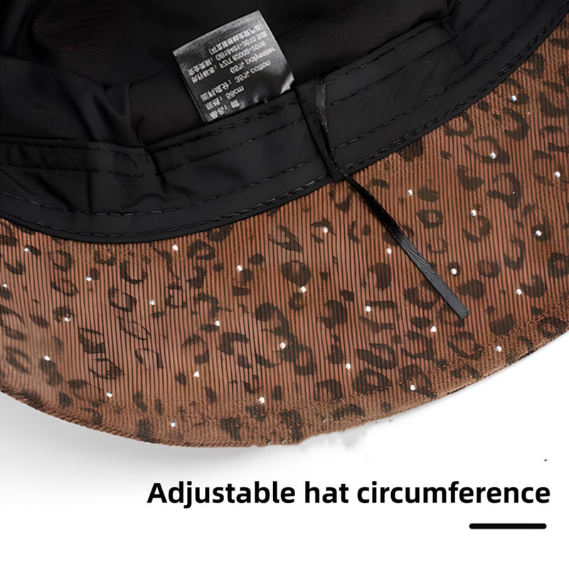 Luxury Leopard Print Wide Brim Sun Hat With Sparkling Rhinestone Detail Chic Leopard Print Bucket H 2