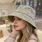 Luxury Leopard Print Wide Brim Sun Hat With Sparkling Rhinestone Detail Chic Leopard Print Bucket H 3