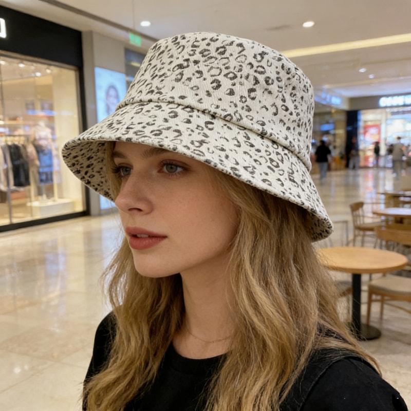 Luxury Leopard Print Wide Brim Sun Hat With Sparkling Rhinestone Detail Chic Leopard Print Bucket H 4