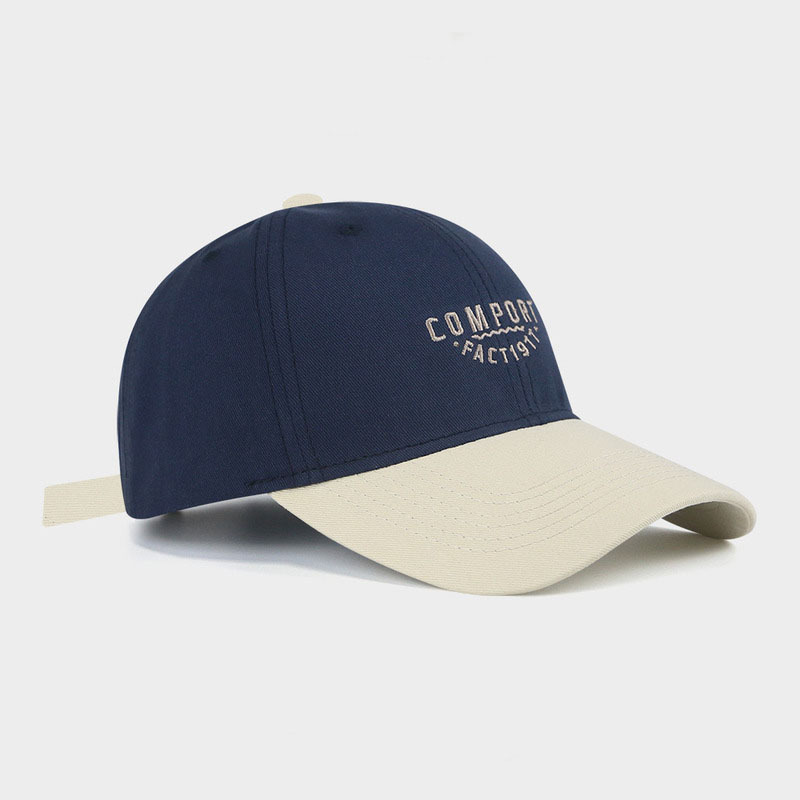 Retro Color Block Adjustable Baseball Cap Embroidered Unisex Summer Hat