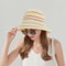 Vintage Handmade Knit Bucket Hat for Women Casual Sun Protection & Face Slimming Style