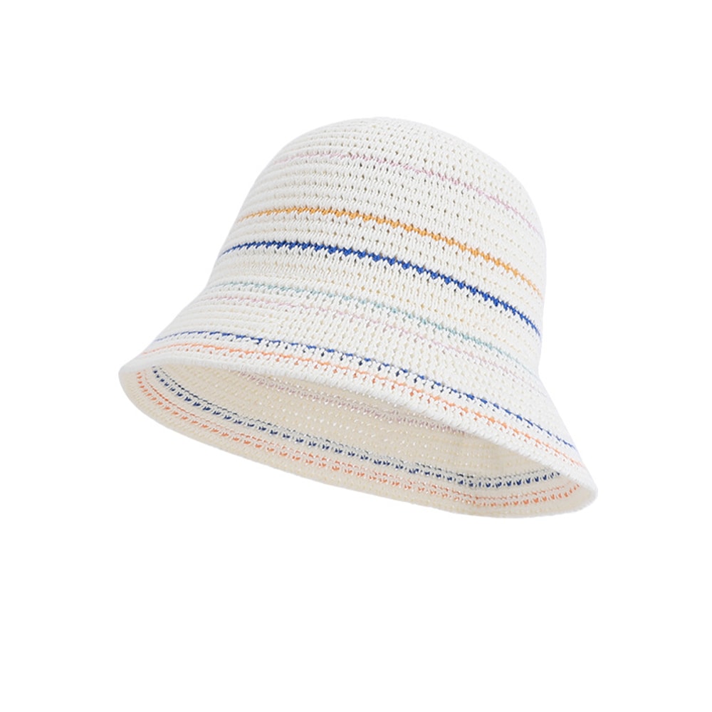 Vintage Handmade Knit Bucket Hat for Women Casual Sun Protection & Face Slimming Style