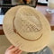 Breathable Wide Brim Straw Hat With Vintage Belt For Summer Sun 3