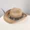 Ethnic Woven Cowboy Straw Hat With Wide Brim For Summer Sun Protection 7