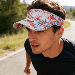 tie dye visor hat breathable unisex outdoor sun protection