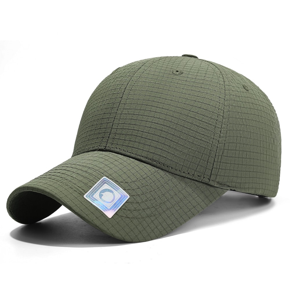 Summer Quick Dry Plaid Baseball Cap Unisex Outdoor Hat for Hiking & Running