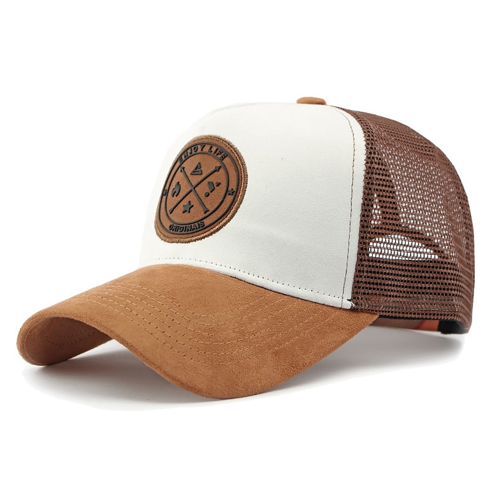 Premium Suede Mesh Trucker Hat Breathable Adjustable Baseball Cap 6