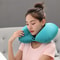 Inflatable U Shaped Neck Pillow Compact Travel Support For Planes Trips 2