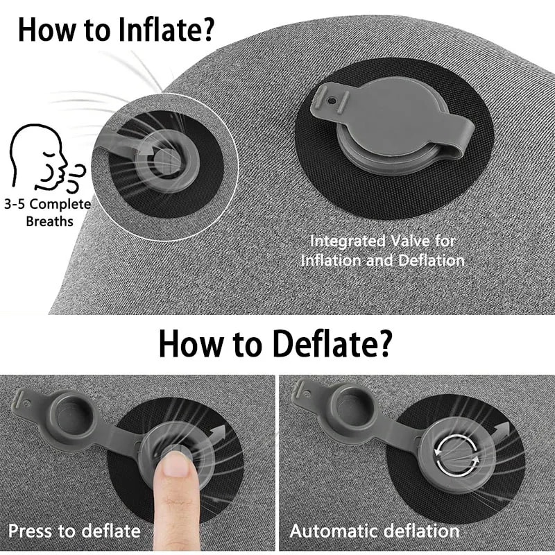 Ultralight Inflatable Travel Pillow For Neck Lumbar Support 4
