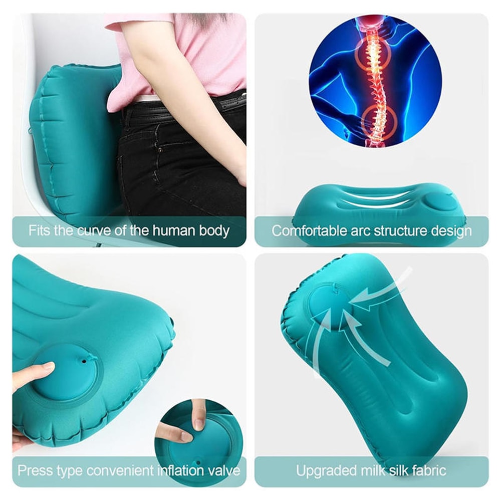 Ultra Comfort Inflatable Camping Pillow Lightweight Portable Travel Cushion
