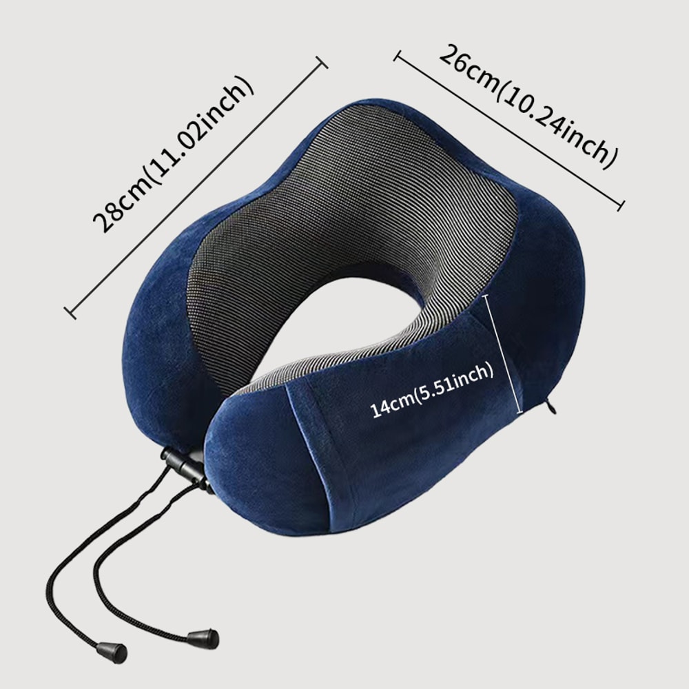 ErgoRest Slow Rebound Travel Neck Pillow Memory Foam Cervical Support For Airplane Everyday Comfor 1