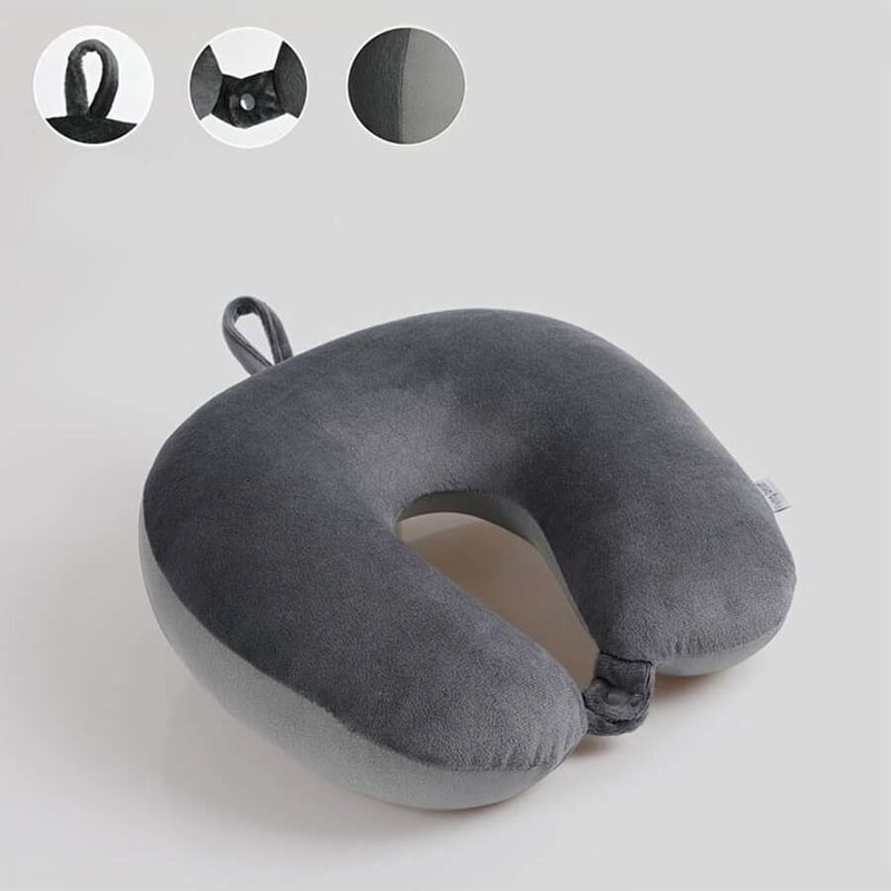 TravelComfort Memory Foam Neck Pillow Airplane & Car Support