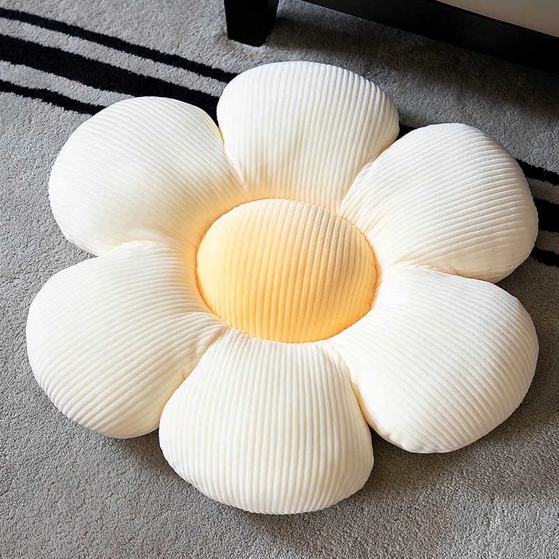 Plush Six Petal Flower Cushion For Kids Bedroom Bay Window Seating 5