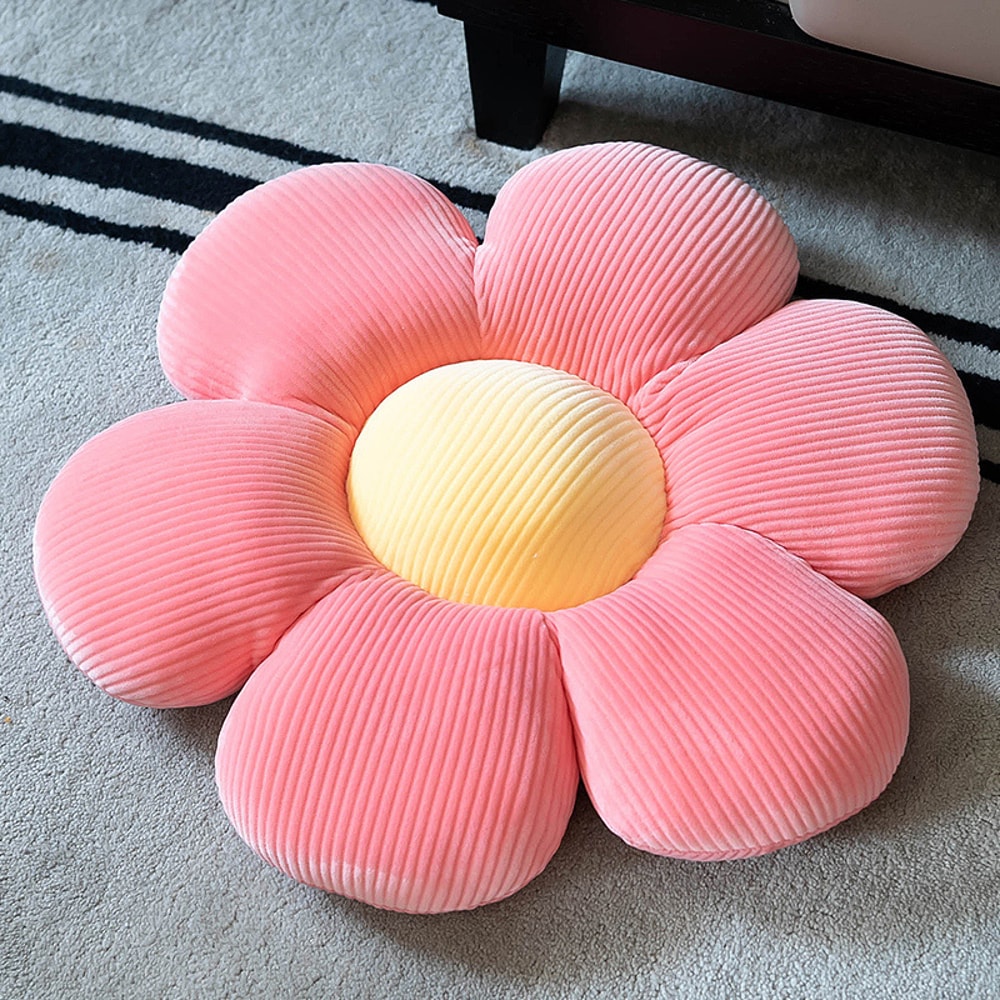 Plush Six Petal Flower Cushion For Kids Bedroom Bay Window Seating 9