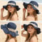 French Elegance Wide Brim Straw Sun Hat Floral Summer Sun Protection Slimming Beach Hat For Women 1