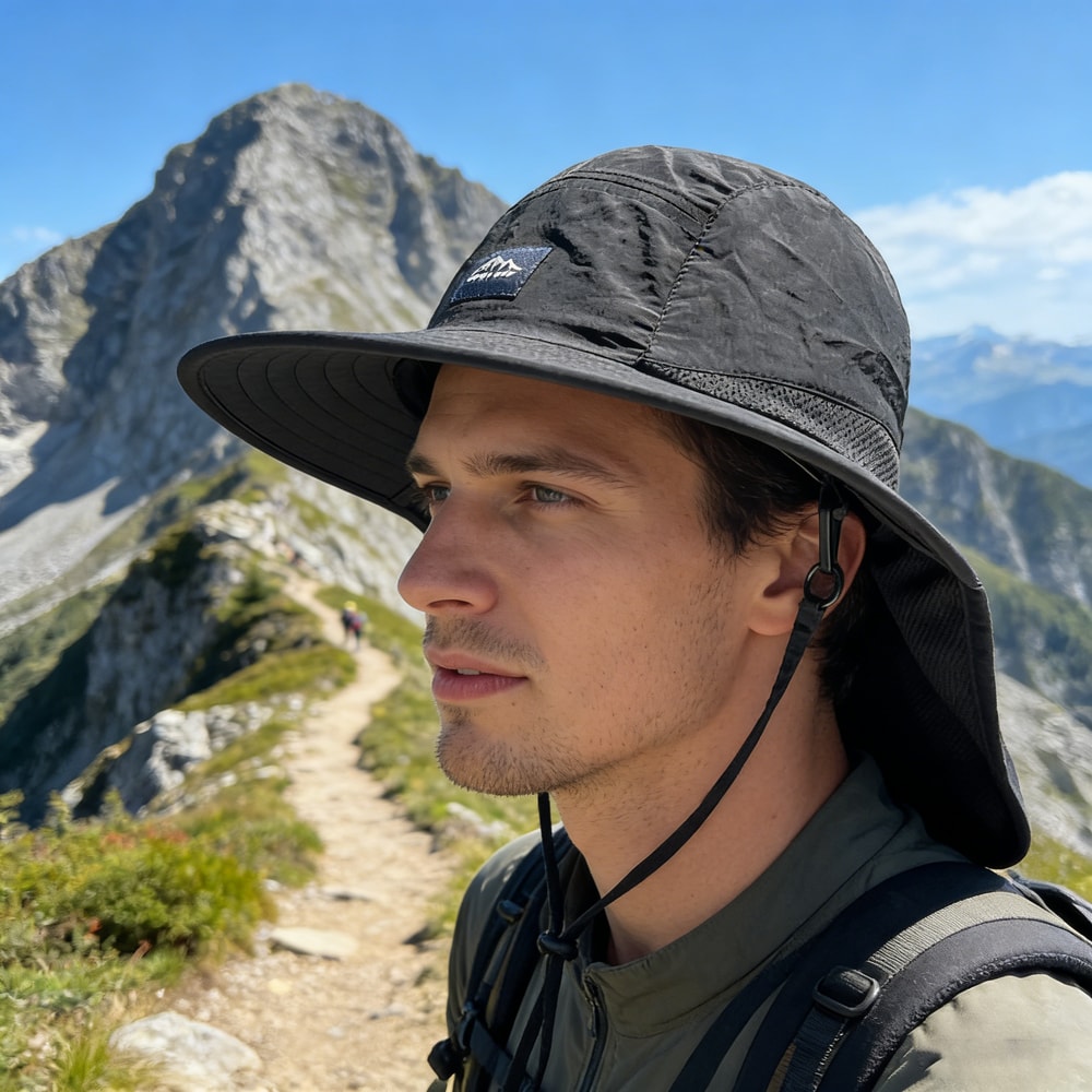 Premium Outdoor Sun Protection Hat With Neck Flap Unisex Fishing Sun Hat UPF Bucket Hat For Campin 3