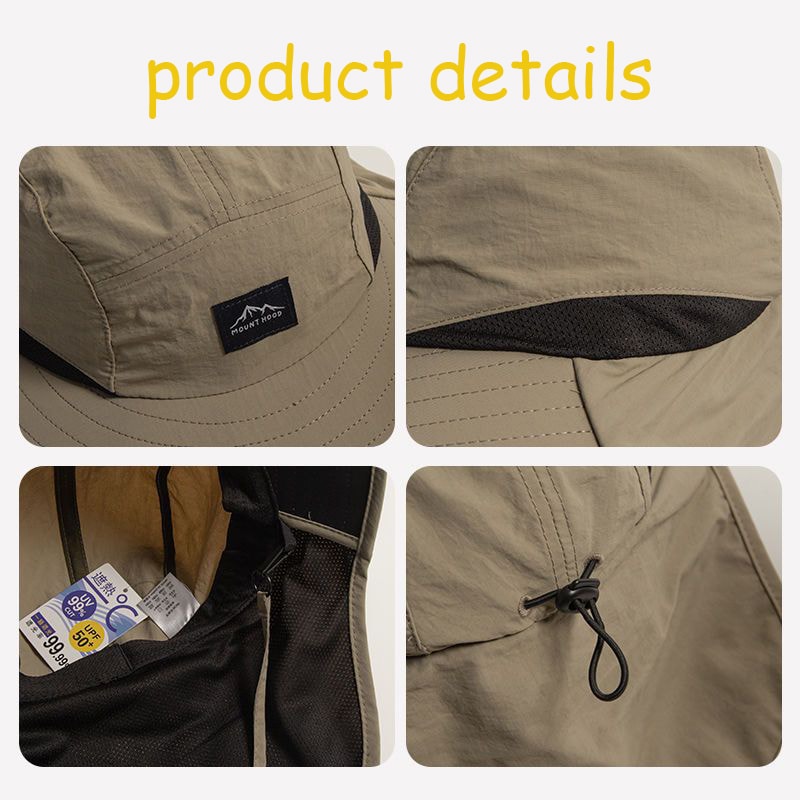 Premium Outdoor Sun Protection Hat With Neck Flap Unisex Fishing Sun Hat UPF Bucket Hat For Campin 5