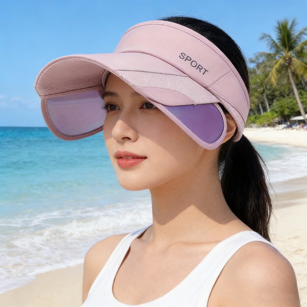 Womens Adjustable Sun Visor Hat With Retractable Brim For Sun Protection 5