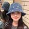 Daisy Embroidered Denim Bucket Hat For Women Sun Protection Travel Style 0