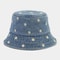 Daisy Embroidered Denim Bucket Hat For Women Sun Protection Travel Style 2