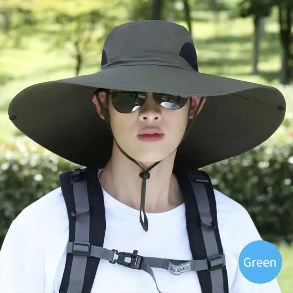 Premium Wide Brim Sun Hat with UV Protection Breathable Outdoor Fishing & Hiking Cap