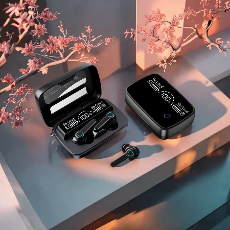 True Wireless Earbuds Bluetooth with LED Display & Waterproof Touch Controls