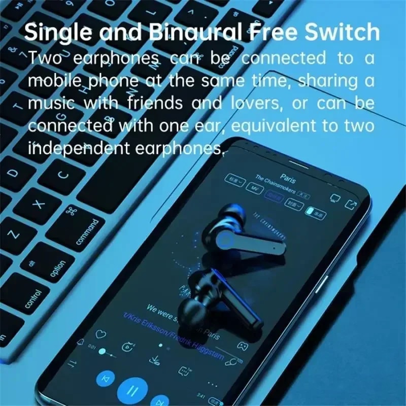 True Wireless Earbuds Bluetooth with LED Display & Waterproof Touch Controls