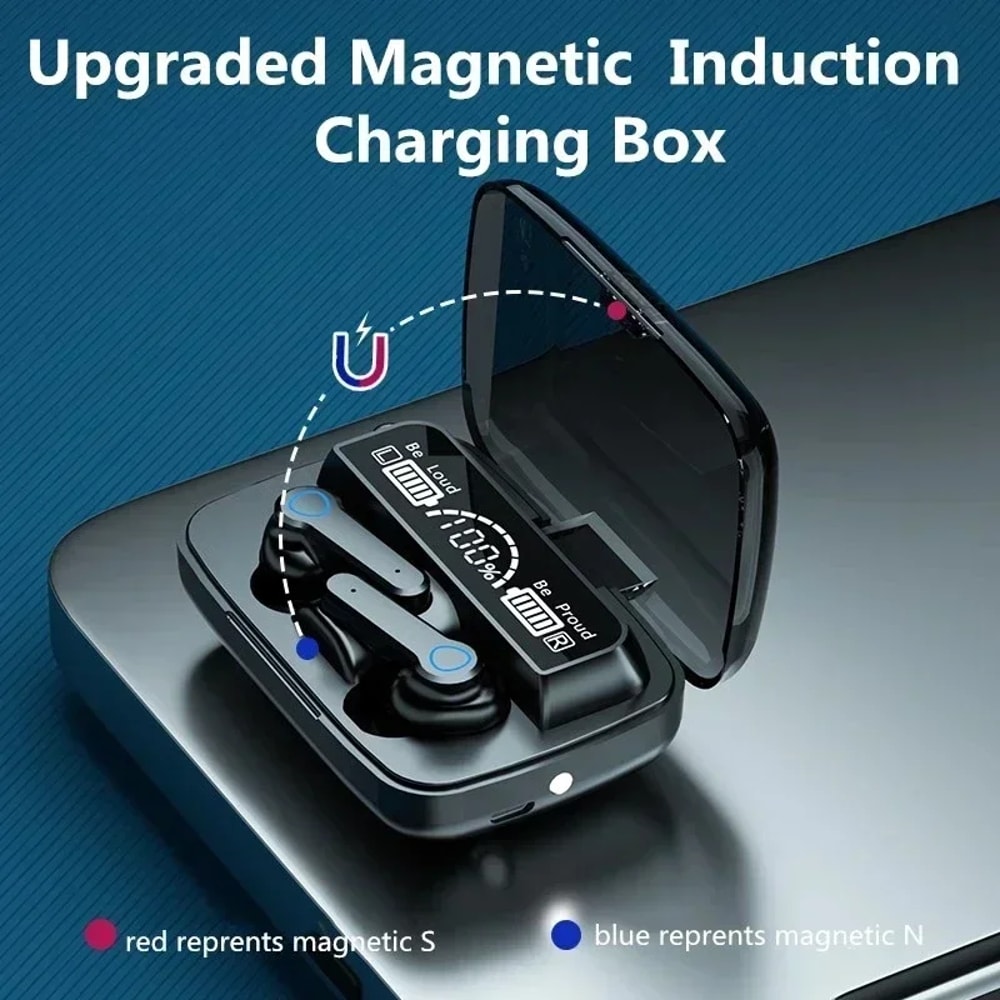 True Wireless Earbuds Bluetooth with LED Display & Waterproof Touch Controls