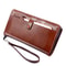 Premium PU Leather Mens Long Wallet Large Capacity Zipper Phone Card Holder 0