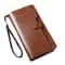 Premium PU Leather Mens Long Wallet Large Capacity Zipper Phone Card Holder 3