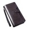 Premium PU Leather Mens Long Wallet Large Capacity Zipper Phone Card Holder 4