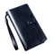 Premium PU Leather Mens Long Wallet Large Capacity Zipper Phone Card Holder 5