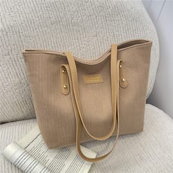 womens large corduroy tote bag spacious shoulder work handbag