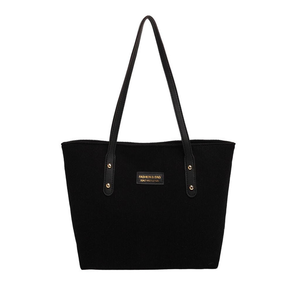 Womens Large Corduroy Tote Bag Spacious Shoulder Work Handbag