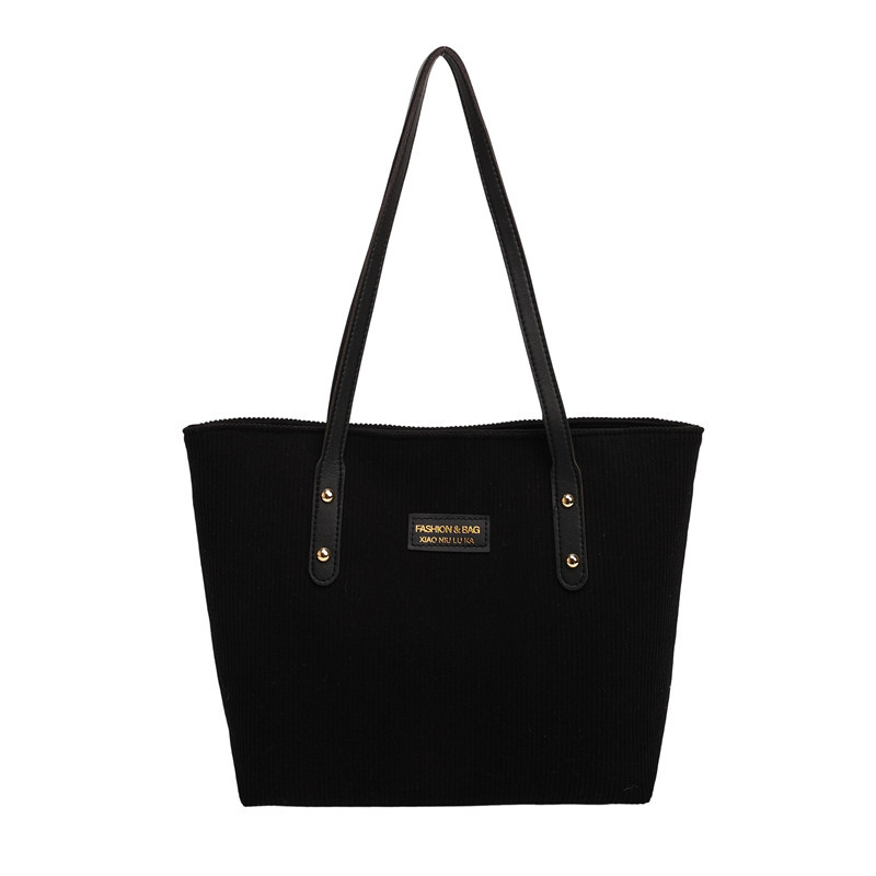 Womens Large Corduroy Tote Bag Spacious Shoulder Work Handbag