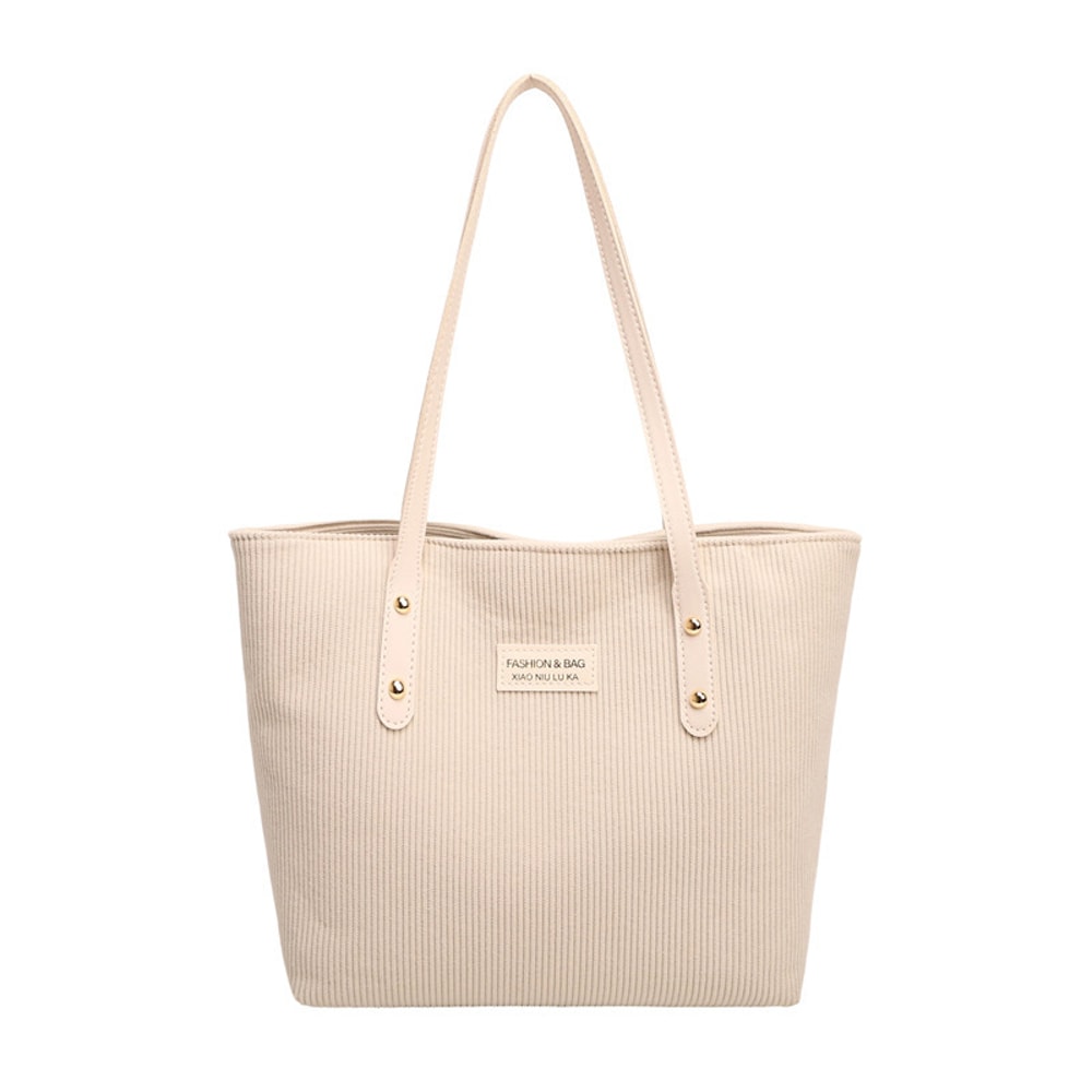 Womens Large Corduroy Tote Bag Spacious Shoulder Work Handbag
