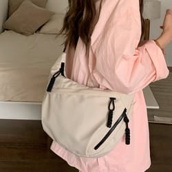 large capacity nylon crossbody bag lightweight casual & versatile shoulder bag