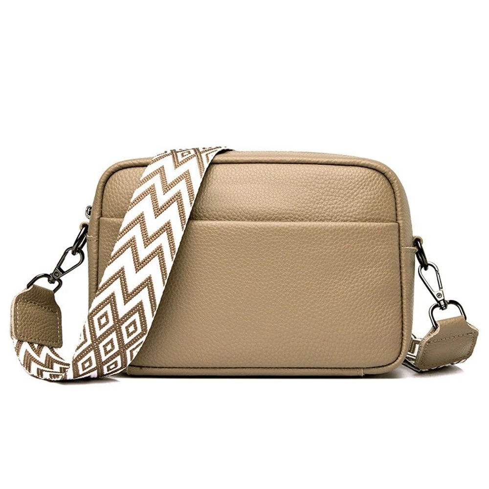 Luxury Everyday Genuine Leather Crossbody Bag for Women Multi Compartment Womens Shoulder Handbag