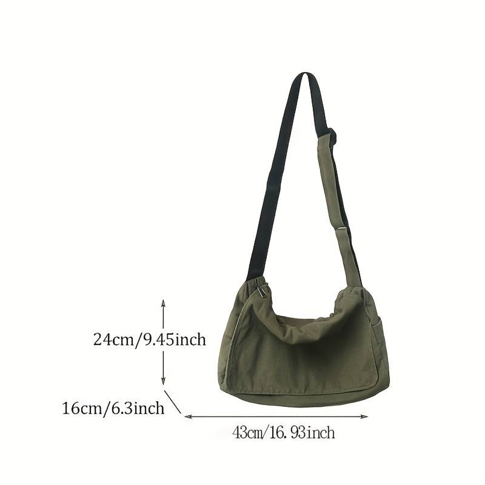 Vintage Canvas Messenger Bag for Women Casual Crossbody Shoulder Handbag