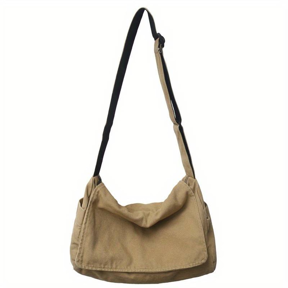 Vintage Canvas Messenger Bag for Women Casual Crossbody Shoulder Handbag
