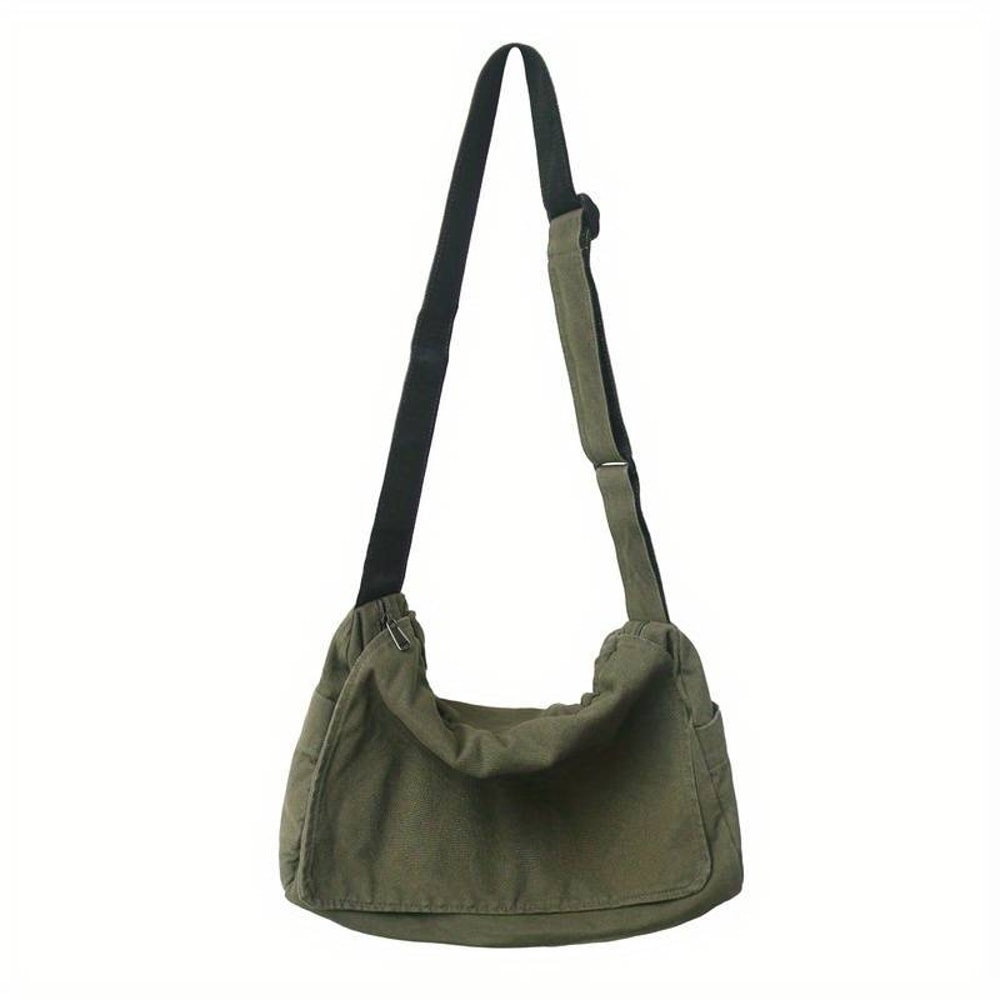 Vintage Canvas Messenger Bag for Women Casual Crossbody Shoulder Handbag