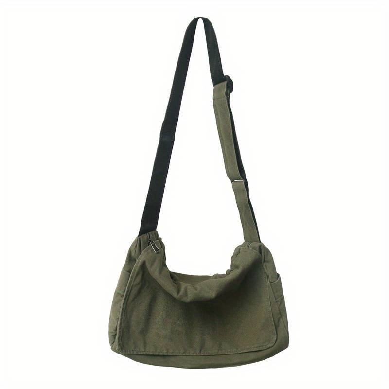 Vintage Canvas Messenger Bag for Women Casual Crossbody Shoulder Handbag