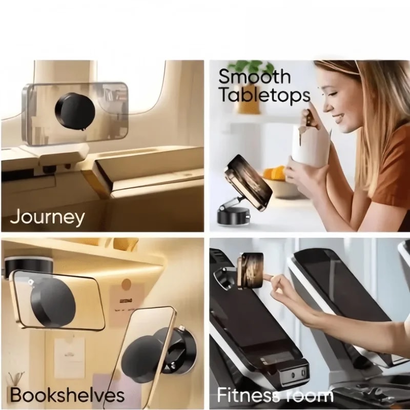 Universal Folding Swivel Stand with Magnetic Suction Cup for Mobile Devices