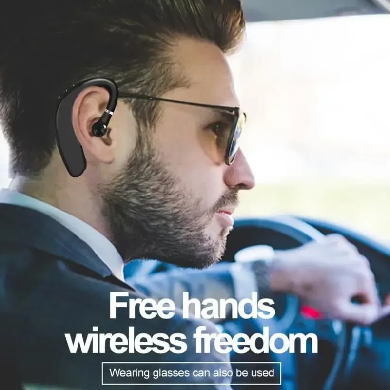 Wireless Bluetooth Single Ear Hook Sports & Business Headset with Mic