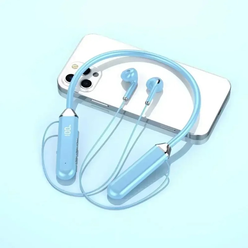 Waterproof Bluetooth Neckband Headphones With Stereo Sound Mic 5